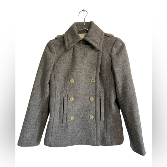 J. Crew Vintage 100% Wool Peacoat Grey Double Breasted Jacket Sz XS Style 85693 - Picture 6 of 16
